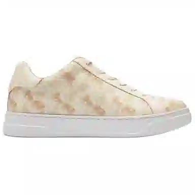 COACH Highline Round Toe Lace-up Sneakers Beige