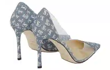 Jimmy Choo Cass Denim Pointed Toe Pumps Blue