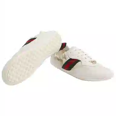 GUCCI Shift Round Toe Low Sneakers White