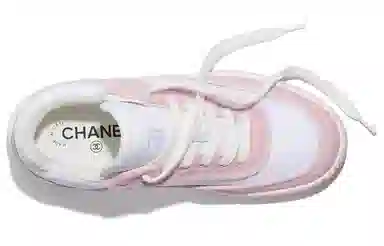 CHANEL Low Top Sneakers Pink White