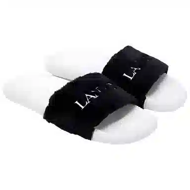 Lanvin Panda Series Slides Black White