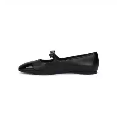 CHANEL 25B Mary Jane Flat Black Patent Lambskin