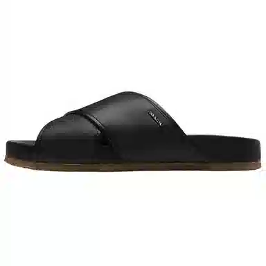 Coach Cross Strap Slide Black