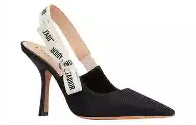 DIOR J'Adior Pointed Lace Heel Black