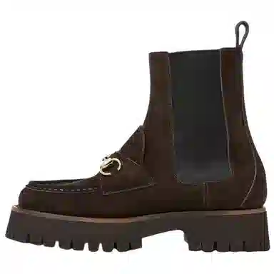 Gucci Chelsea Boot Brown Suede Horsebit