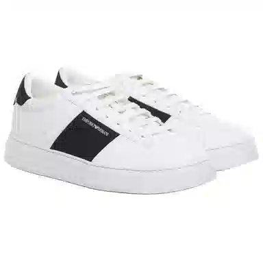 Emporio Armani Logo Stripe Low Top White Black
