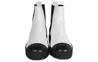 CHANEL Chelsea Boots White Black
