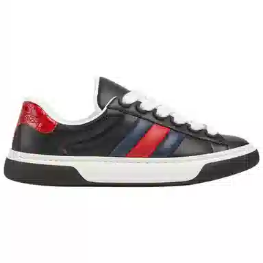 Gucci Ace Leather Low Top Sneakers Black