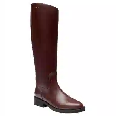 COACH Park Leather Boots Wine Red