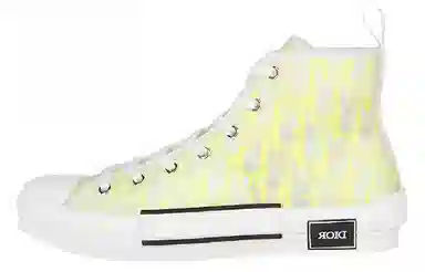 DIOR B23 High Top Canvas Sneakers Yellow