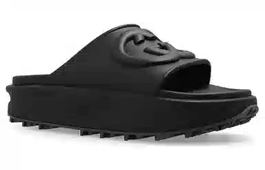 Gucci Rubber Slide Sandals Black
