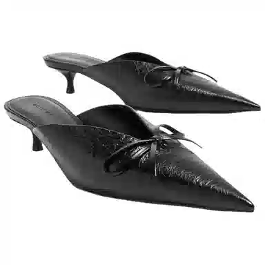 Balenciaga Bow Decor Mules 4cm Black