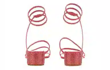 Rene Caovilla Red Crystal Sandals