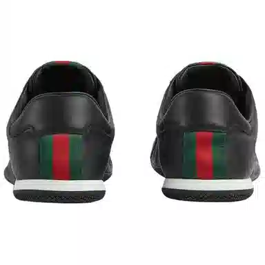 GUCCI Shift Leather Low Sneakers Black