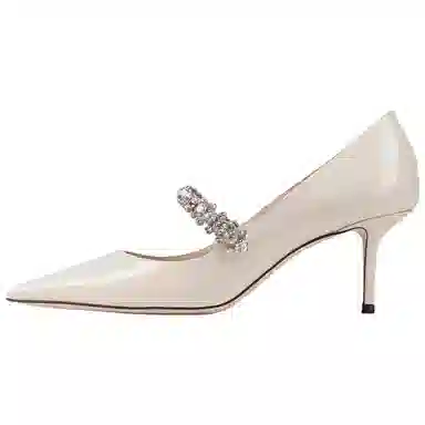 Jimmy Choo Bing Patent Leather Heel 6.5cm Linen