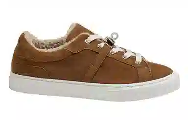 Hermes Lace-Up Fashion Sneakers Brown