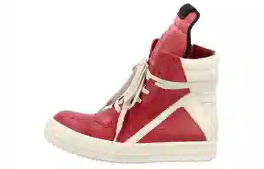 Rick Owens Geobasket Red White