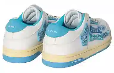 AMIRI Skel-Top Low White Blue