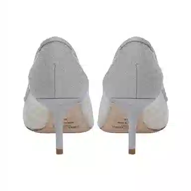 Jimmy Choo LOVE Metallic Silver Sequins Heel