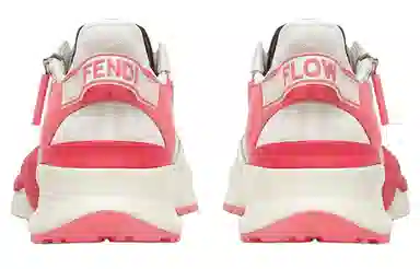 Fendi Flow Lace-Up Low Sneakers Pink White