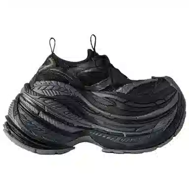 Balenciaga Platform Reduced Low Top Sneakers Black Grey