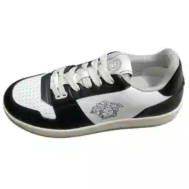 Versace Low Top Leather Sneakers Black