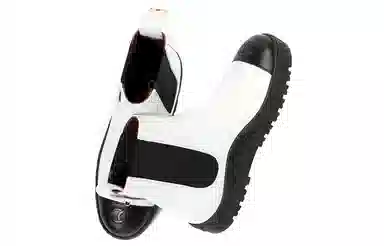 CHANEL Chelsea Boots White Black