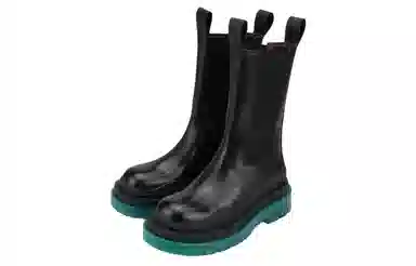 Bottega Veneta Tire Chelsea Boots Black Green