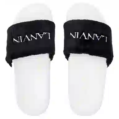 Lanvin Panda Series Slides Black White