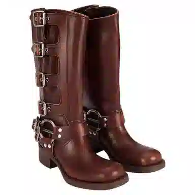 Miu Miu Round Toe Leather Boots
