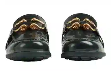 Bottega Veneta Glossy Leather Loafers Green