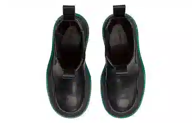Bottega Veneta Tire Chelsea Boots Black Green