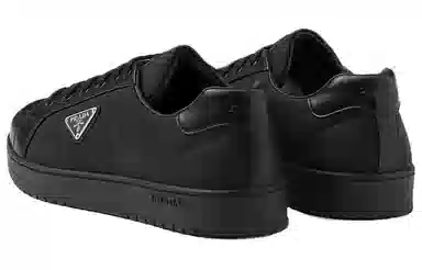 Prada Leather Low Top Sneakers Black