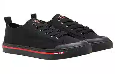 Diesel Canvas Logo Low-Top Sneakers Black