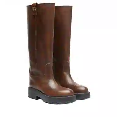 Miu Miu Brown Leather Ankle Boots