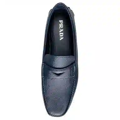 Prada Saffiano Loafers Blue