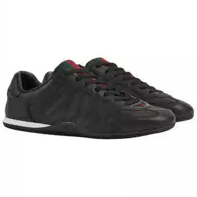 GUCCI Shift Leather Low Sneakers Black