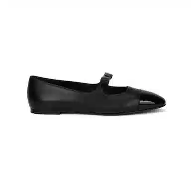 CHANEL 25B Mary Jane Flat Black Patent Lambskin