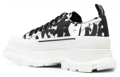 Alexander McQueen Tread Slick Lace-Up Thick Sole Black White