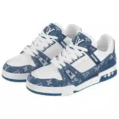 Louis Vuitton Trainer White Blue