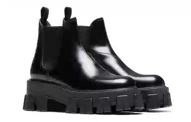 Prada Monolith Chelsea Boots Black