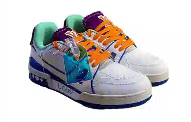 Louis Vuitton Trainer Low White Blue