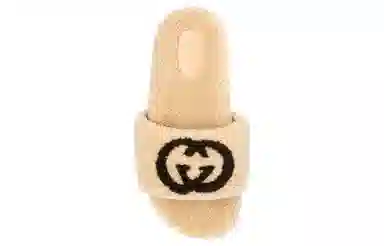 Gucci Brown Shearling Slide
