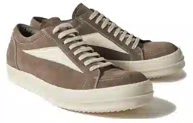 Rick Owens Low-Top Suede Sneakers Grey