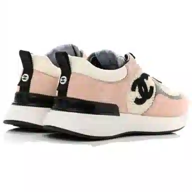 CHANEL 22P Low Sneakers Pink Black White