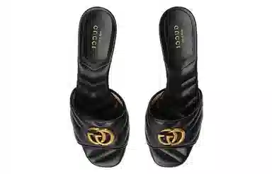 Gucci Double G Black Slides