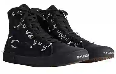 Balenciaga Paris High-Top Sneakers Black