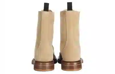 DIOR Leather Lace-Up Mid Martin Boots Brown