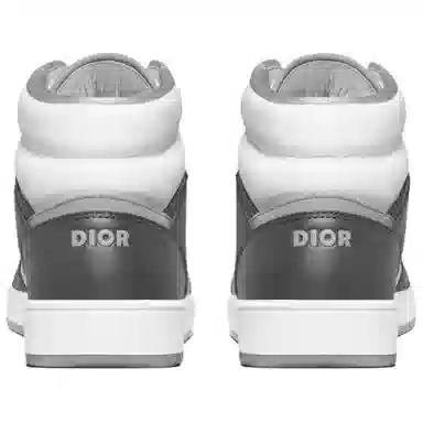 DIOR B27 Leather Oblique High Top Sneakers Gray
