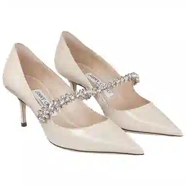 Jimmy Choo Bing Patent Leather Heel 6.5cm Linen